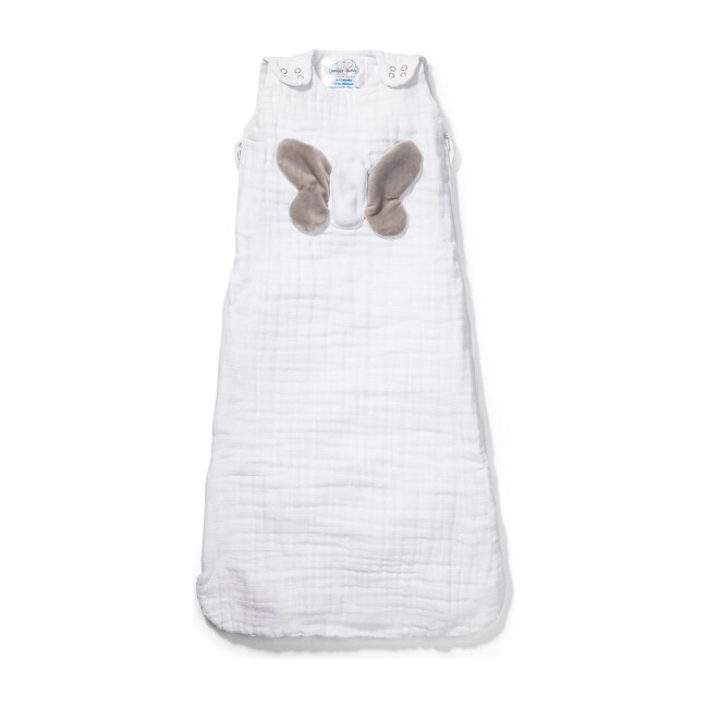 Non Weighted Tummy Sleeper Wearable Lovey Blanket, White and Gray