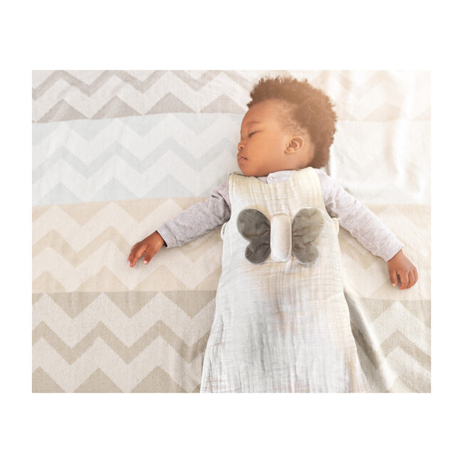 Wearable Lovey Blanket, White and Gray