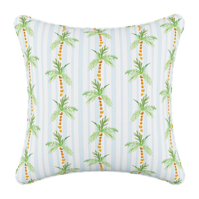 Pillow, Palm Tree Stripe Blue