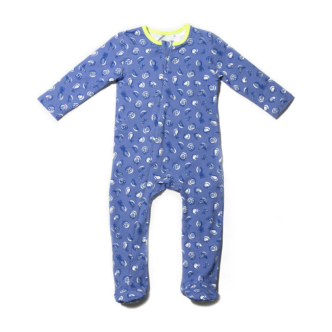 Classic Zipper Footie, Azure