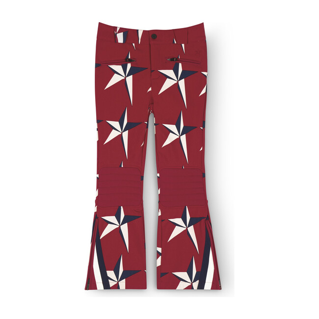 Kids Chevron Flare Pant, Red Star Print