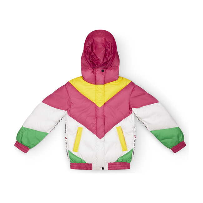 Kids Aspen Puffer, Peach Pink Chevron