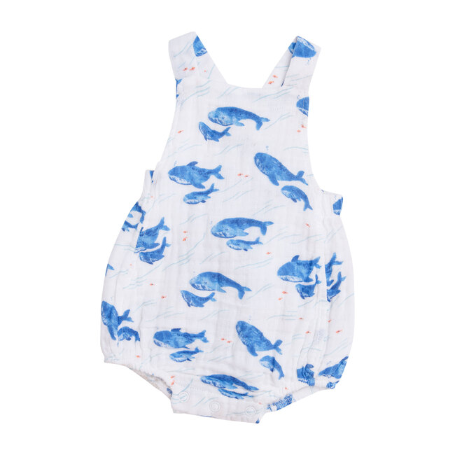 Blue Whale Retro Sunsuit, Blue