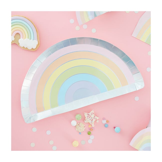 Foiled Paper Plates, Rainbow