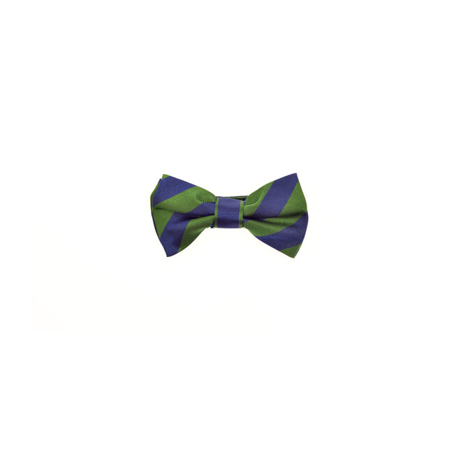 Henley Bowtie, Blue & Green Varsity Stripes