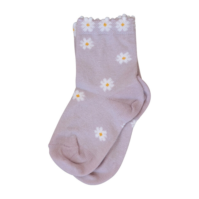 Coco Ankle Sock, Purple Daisies