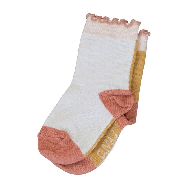 Presley Ankle Sock, Orange & White