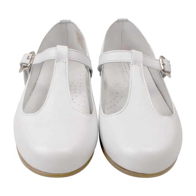 T-Strap Party Shoe, White Leather