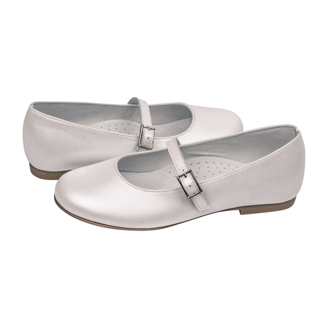 Mary Jane Party Shoe, White Leather