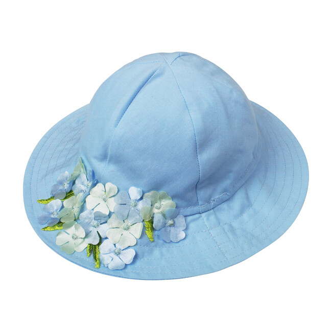 Hydrangea Sunhat, Light Blue Cotton