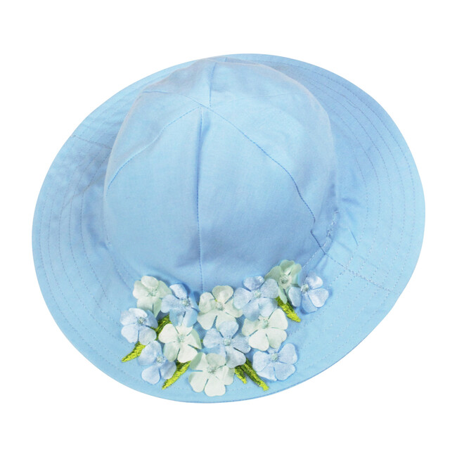 Hydrangea Sunhat, Light Blue Cotton