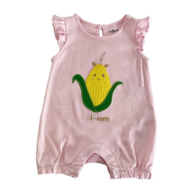 Uni-corn Romper, Pink