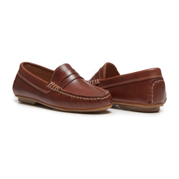 Leather Penny Loafers, Brown