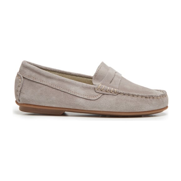 Suede Penny Loafers, Grey
