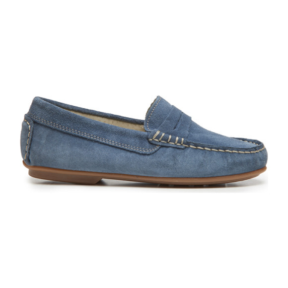 Suede Penny Loafers, Blue