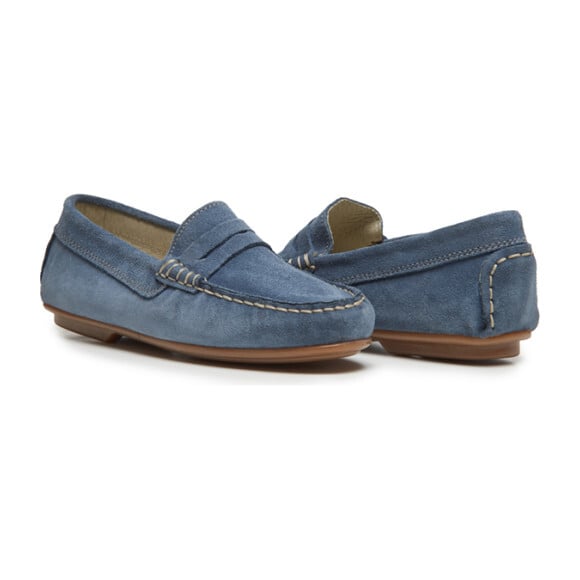 Suede Penny Loafers, Blue