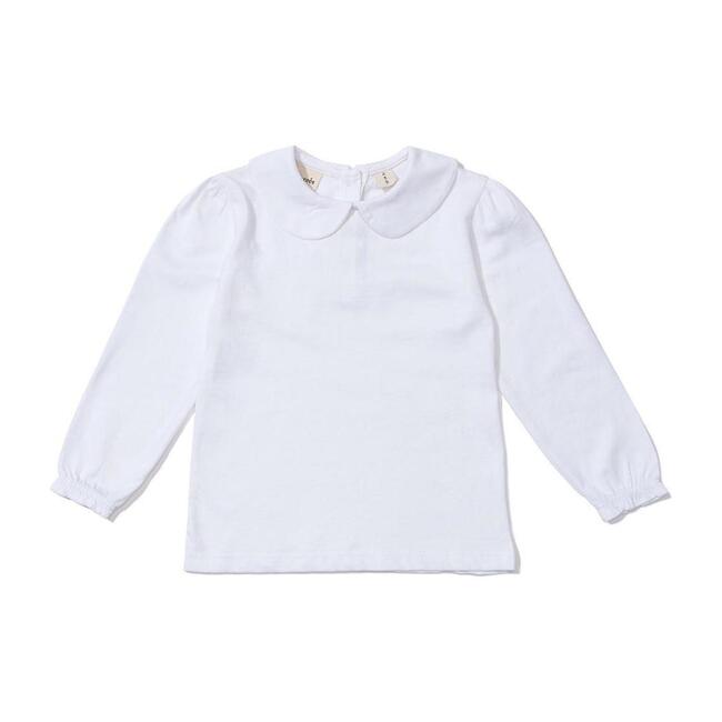 Peter Pan Collar Shirt, White - Dotty Dungarees Tops | Maisonette