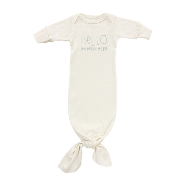 Hello I'm New Here Infant Gown, Sage
