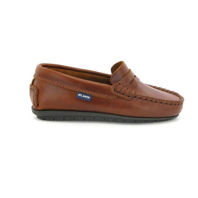 Penny Mocassin in Rustic Leather, Brandy