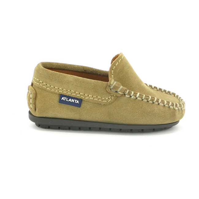 Toddler Plain Vamp Mocassin in Suede, Beige