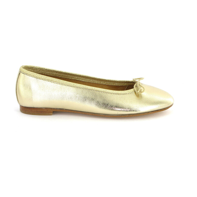 Metallic Leather Ballerina, Gold
