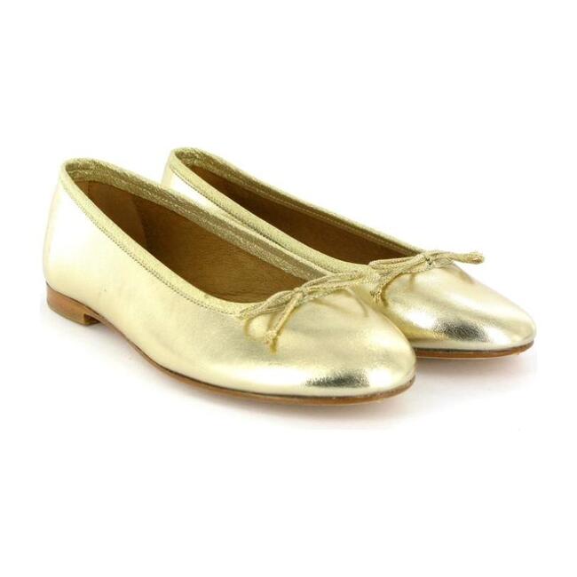 Metallic Leather Ballerina, Gold