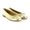 Metallic Leather Ballerina, Gold - Flats - 1