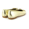 Metallic Leather Ballerina, Gold - Flats - 2