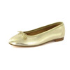 Metallic Leather Ballerina, Gold - Flats - 3