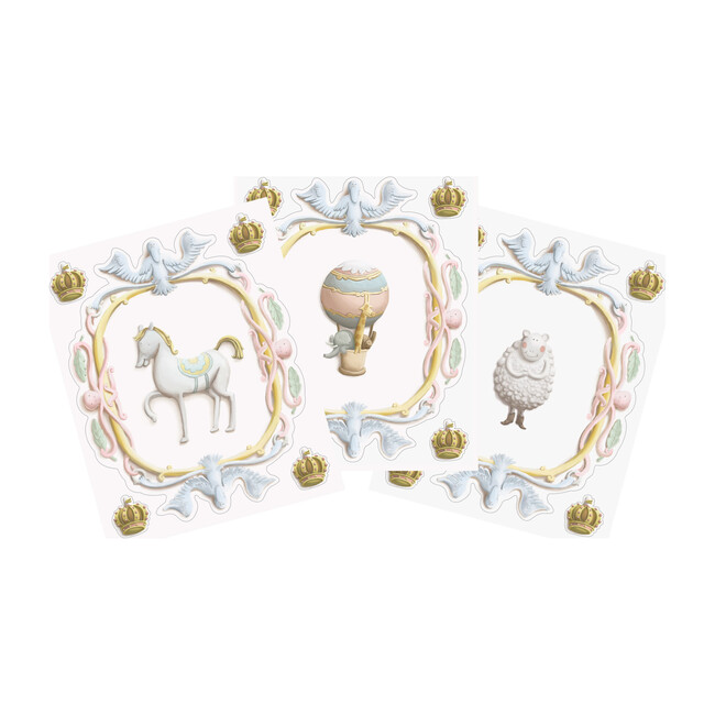 Set of 3 Large Scale Wall Crests, Crowns - Wallpaper - 1