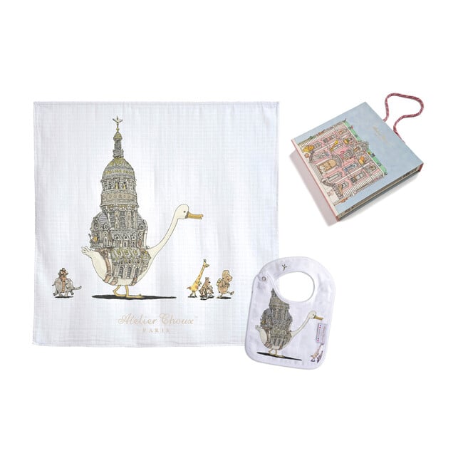 Swaddle & Bib Gift Set, Duckling