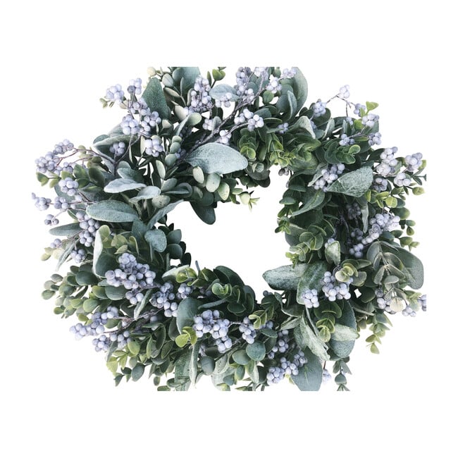 Farmhouse Spring Wreath, Gray Berries and Eucalyptus