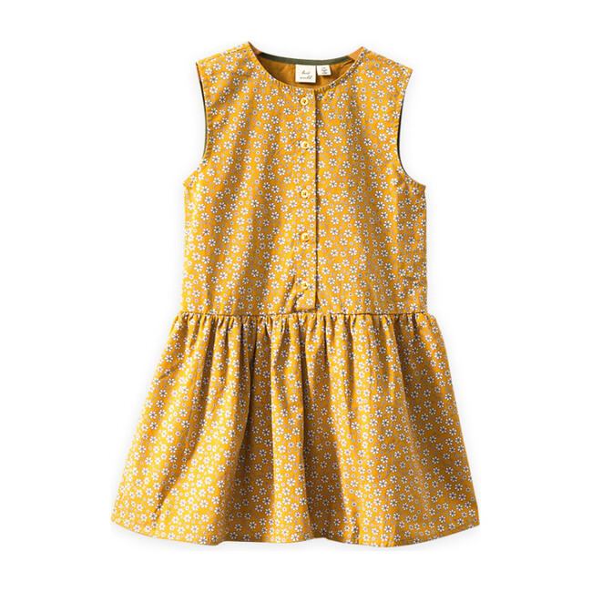Lyra Dress, Mustard Flowers