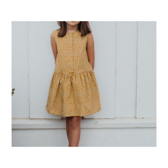 Lyra Dress, Mustard Flowers