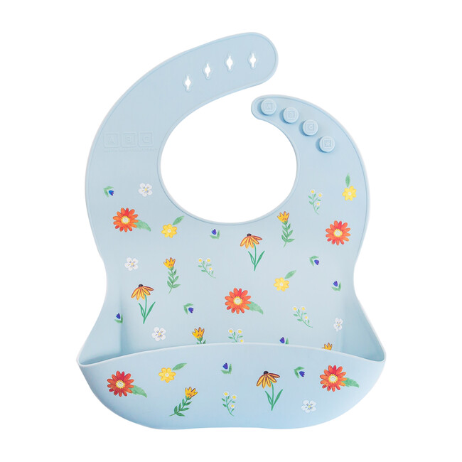 Silicone Bib Foldable Placemat Set Wildflower Chambray Blue - Other Accents - 3