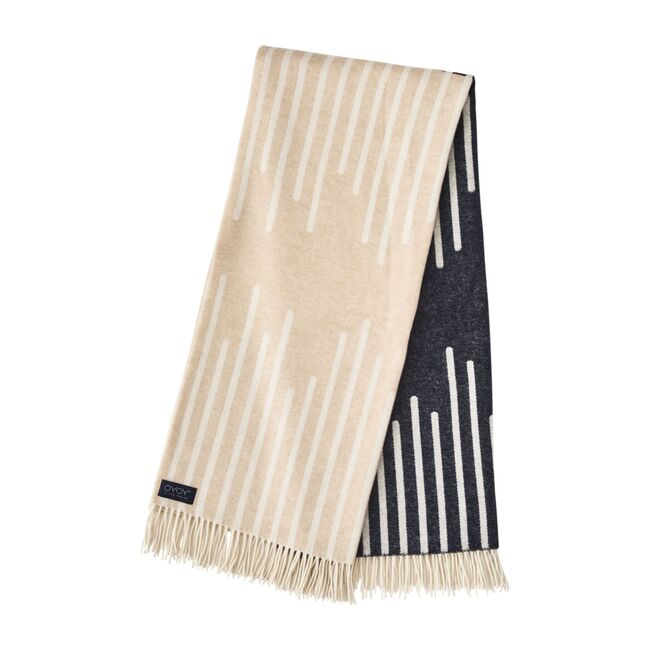 Alba Plaid Throw, Blue/Camel