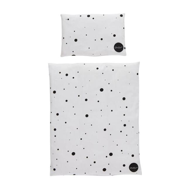 Doll Bedding, Black/White Dot - Dollhouses - 1