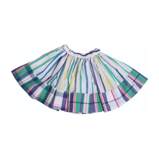 Patchwork Twirl Skirt, Mint Mix - Skirts - 1