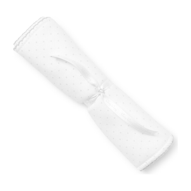 New Dots Burp Cloth, White/Grey