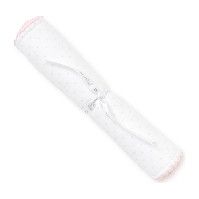 New Dots Burp Cloth, White/Pink