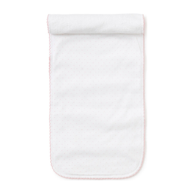 New Dots Burp Cloth, White/Pink