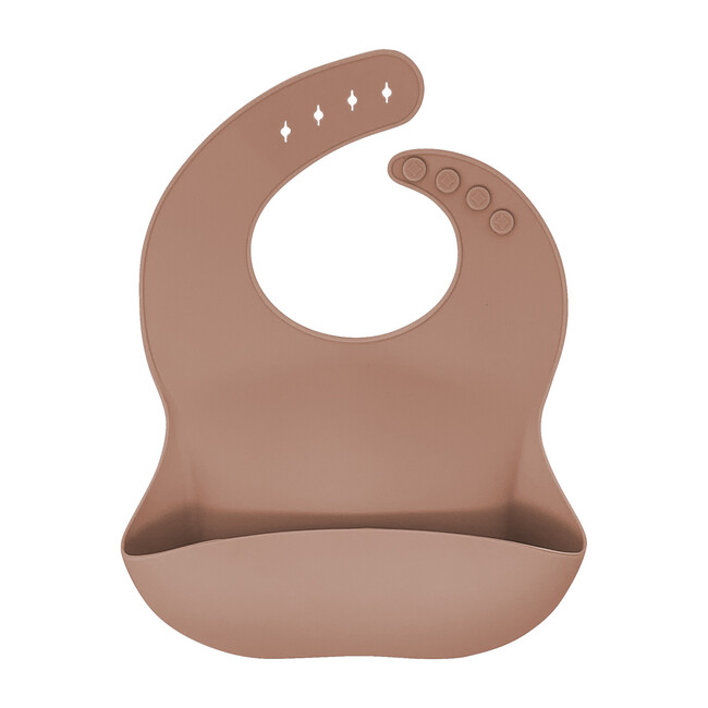 Modern Silicone Bib, Pecan - Bibs - 1