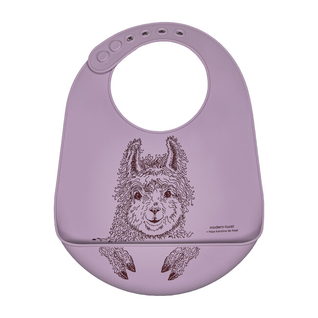 Silicone Bucket Bib, Llama - Bibs - 1