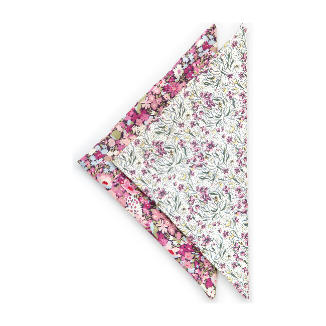 Liberty of London Neckerchief, Purple Floral - Bibs - 1