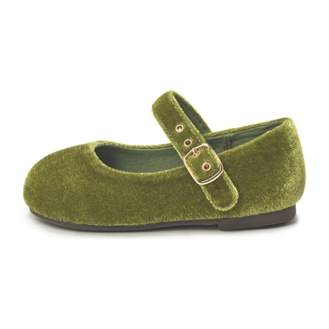 Eva Velvet Mary Jane, Green