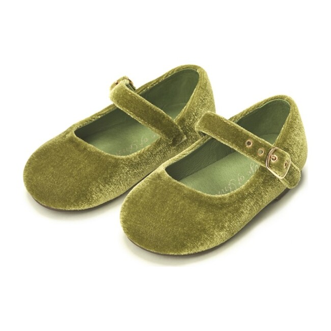 Eva Velvet Mary Jane, Green