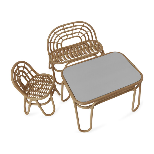 Rattan Rainbow Mini Table, Natural