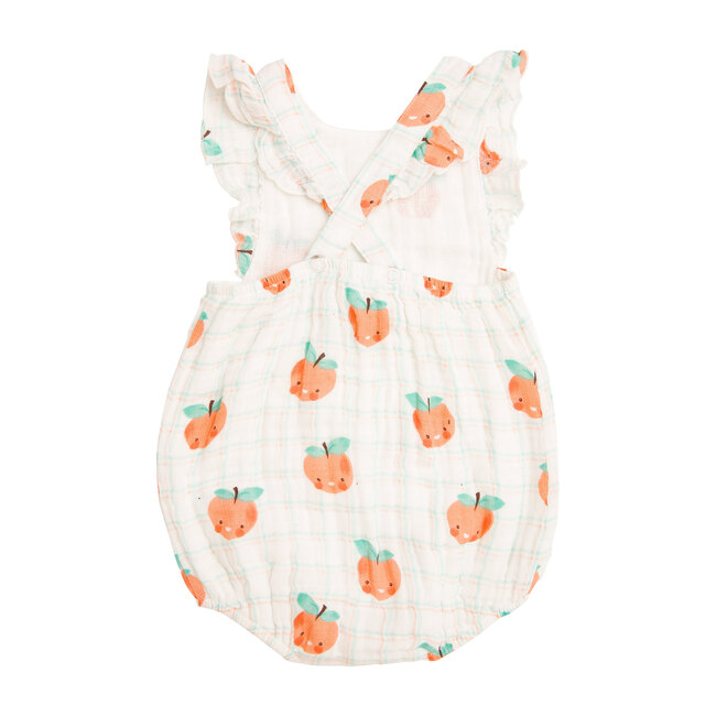 Plaid Peaches Sunsuit, Tropical Peach