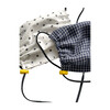 Kids Cotton Face Mask 2 Pack, Blue Check and Black Dot - Face Masks - 2