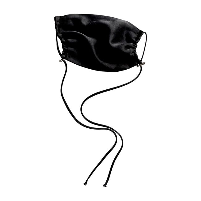 Womens Silk Face Mask, Black - Face Masks - 1